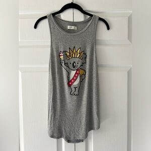 Gilly Hicks Koala Lady Liberty Gray Tank Large